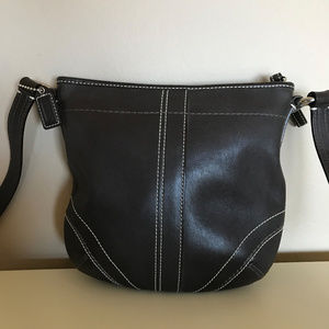 Coach brown leather cross-body bag